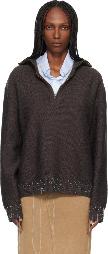 MAISON MARGIELA Brown Loose Thread Sweater