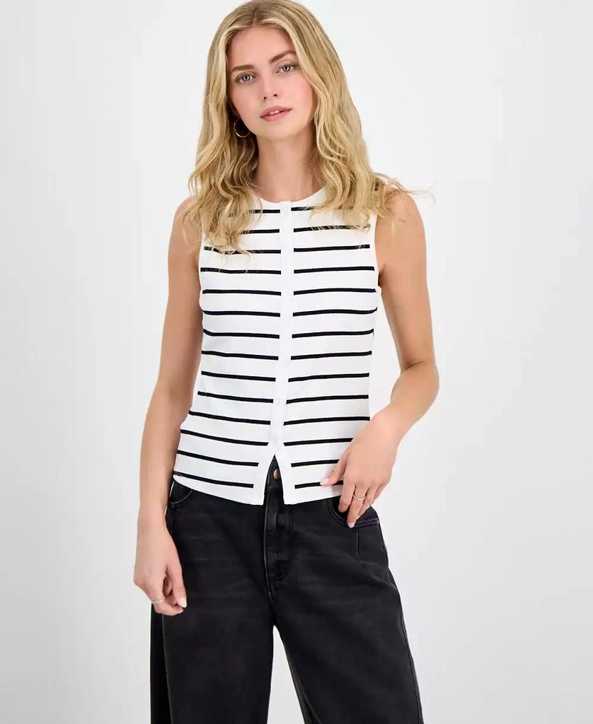 Madden Girl Juniors' Faux Button-Front Tank 1