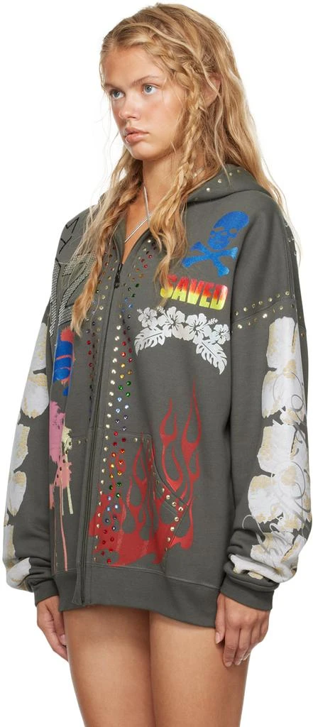 I'm Sorry by Petra Collins SSENSE Exclusive Gray Mimi Wade Edition Oversized Zip Up Hoodie 4