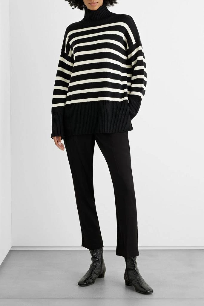 IRIS & INK Sophie striped merino wool turtleneck sweater 2