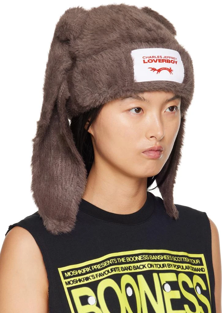 Charles Jeffrey Loverboy Brown Fluffy Chunky Rabbit Beanie 2