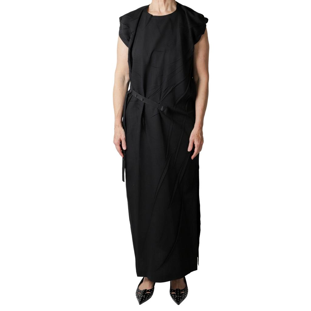 ワンピース ISSEY MIYAKE AERATE MIDI DRESS (IM46KH816 79 DARK NAVY) Issey Miyake Navy & White Aerate Midi Dress - Dresses
