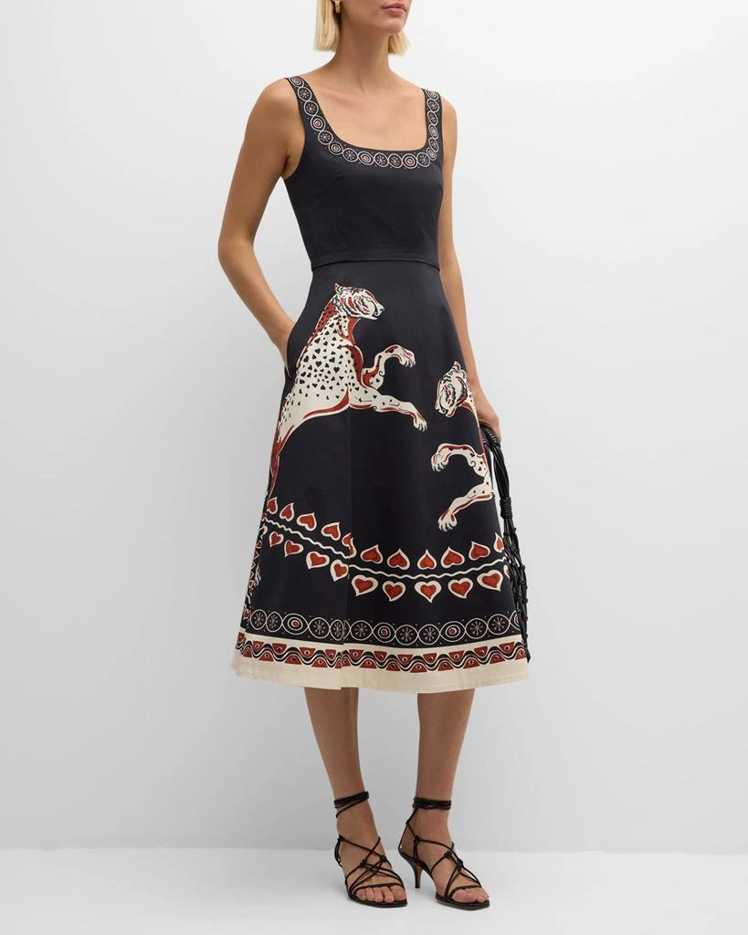 LA DOUBLE J Sophia Leopard-Print Sleeveless Midi Dress 3