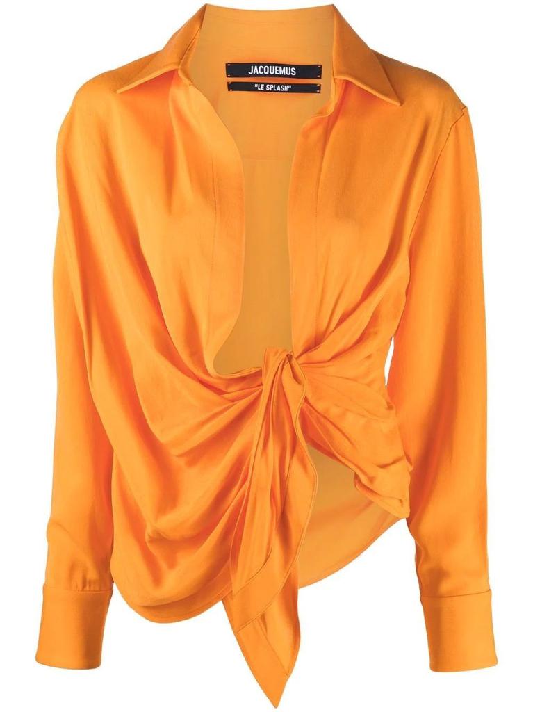 NA Draped knot orange Shirt
