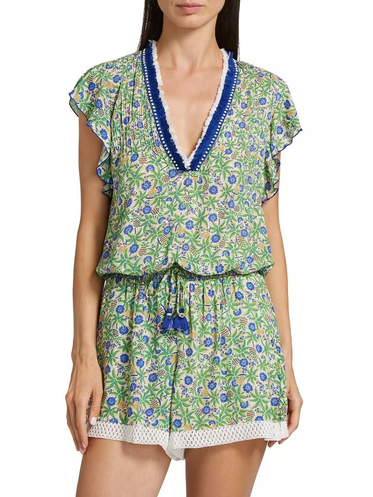 Poupette St Barth Sasha Floral Knit Drawstring Romper 3