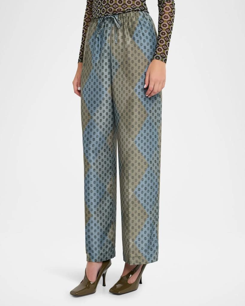 Dries Van Noten Puvis Silk Relaxed Drawstring Pants 4