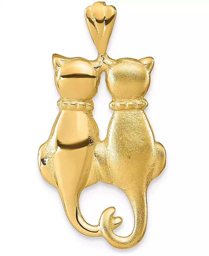 Macy's Twin Cats Charm Pendant in 14k Yellow Gold