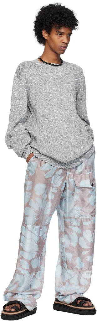 Dries Van Noten Silver Metallic Thread Sweater 4