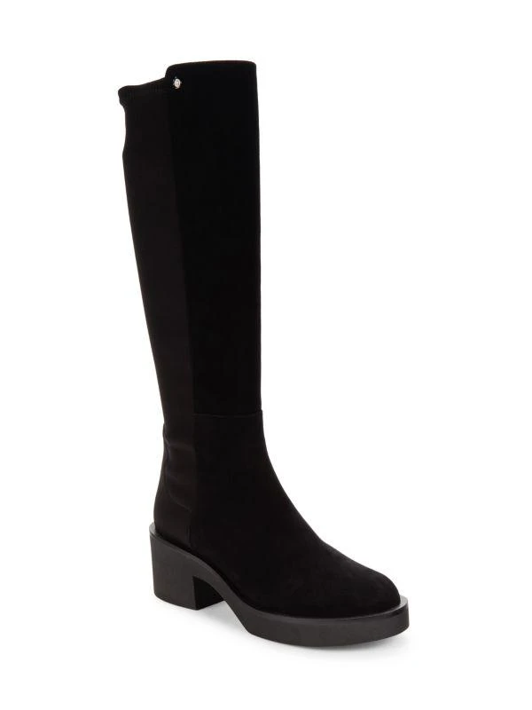 Stuart Weitzman Gotham Block Heel Suede Knee High Boots 2
