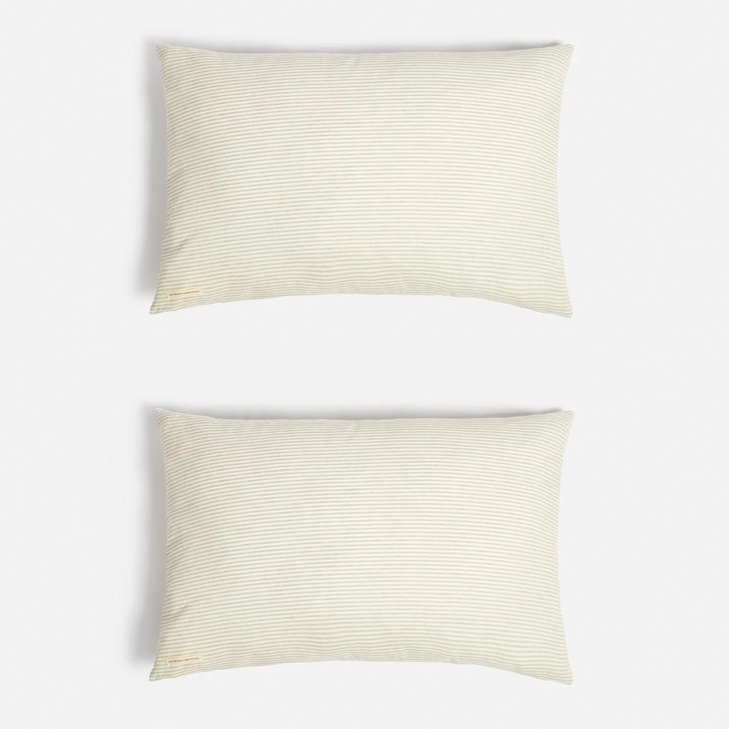 in homeware Linen Cotton Stripe Cushion Cover - Natural - 75x50cm - Set of 2 4