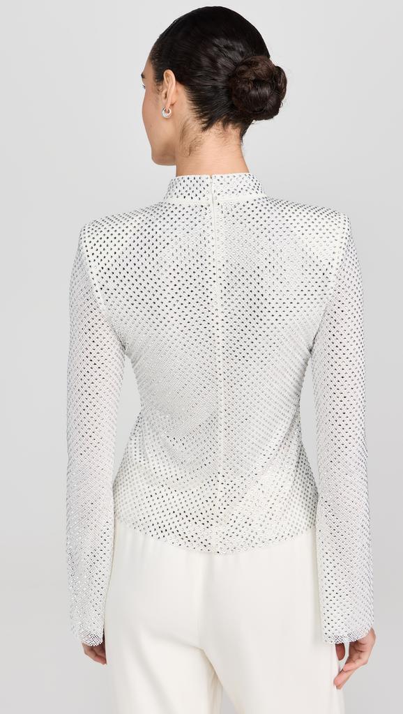 silver fishnet top