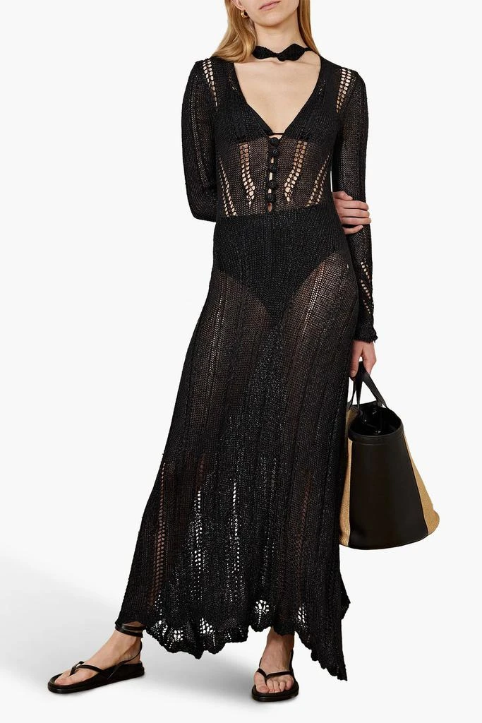 Norma Kamali Open-knit scalloped maxi dress 2
