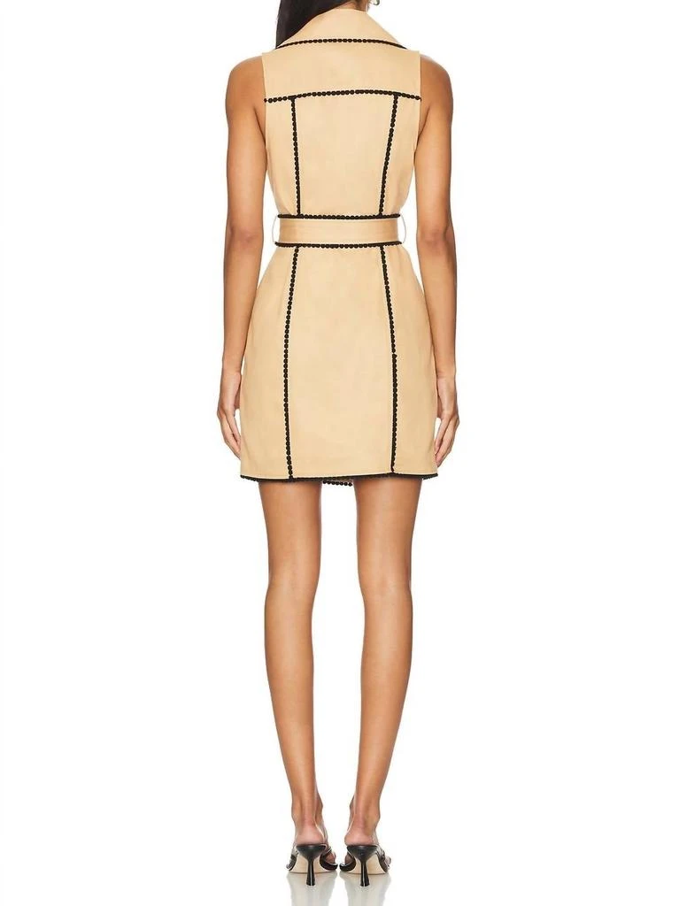 L'Agence Hale Mini Trench Dress In Soft Camel 3