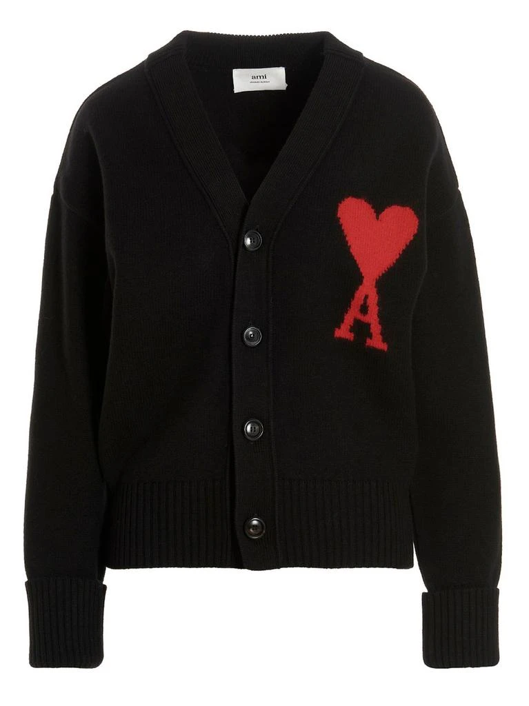 AMI AMI Paris Ami de Coeur Knitted Cardigan from Cettire