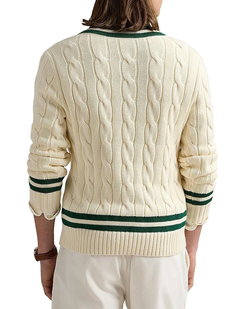 Ralph Lauren Cricket Striped Wool V-Neck Sweater 4