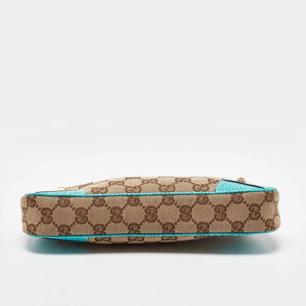 Gucci Gucci Beige/Blue GG Canvas and Leather Baguette Bag 8