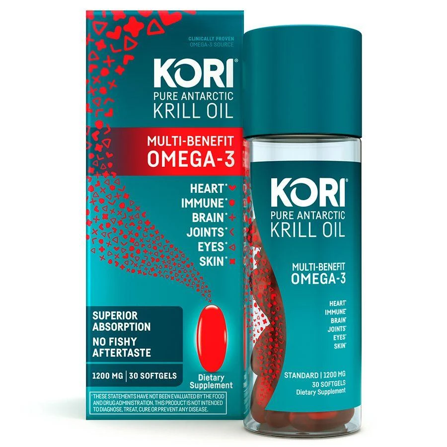 Kori Pure Antarctic Krill Oil Multi-Benefit Omega-3 1200mg Softgels 3