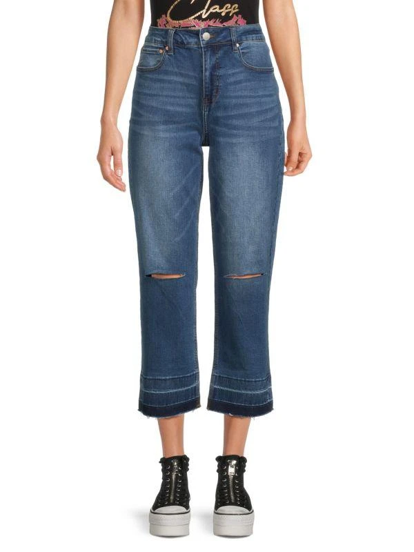 cavalli CLASS High Rise Cropped Straight Jeans 1