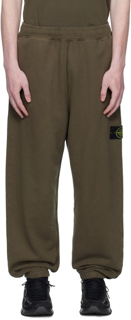 Stone Island Khaki 6200004 Brushed Organic Cotton Fleece Sweatpants