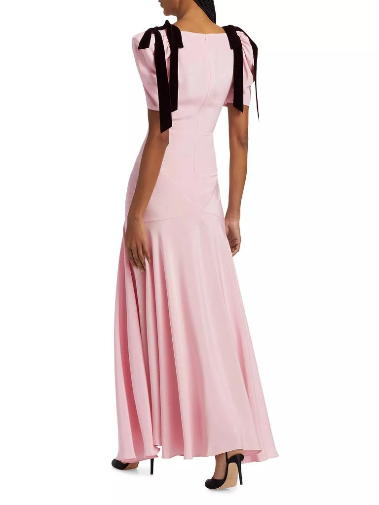 Rodarte Bow Silk Crepe Maxi Dress 5