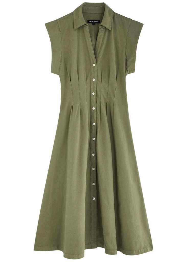 VERONICA BEARD Ruben pintucked cotton midi dress 1