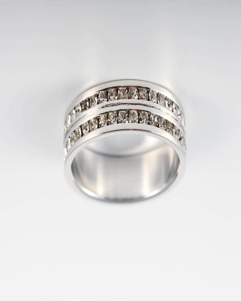 Traditions Jewelry Company Sterling Silver 2 Row Eternity Ring 2