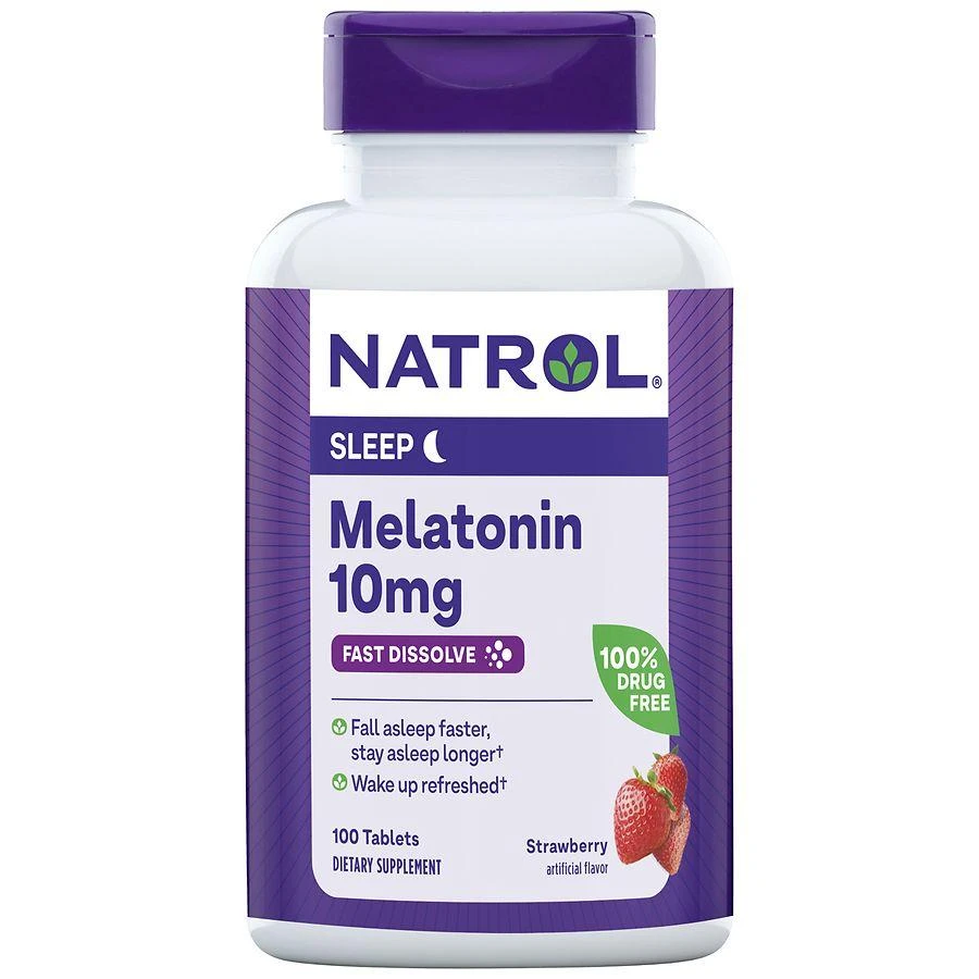 Natrol Fast-Dissolve 10 mg Melatonin Tablets Strawberry 1