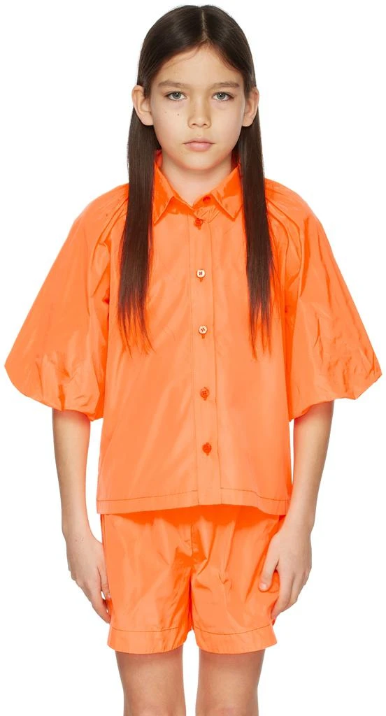 CRLNBSMNS Kids Orange Exaggerated Short Sleeve Shirt 2