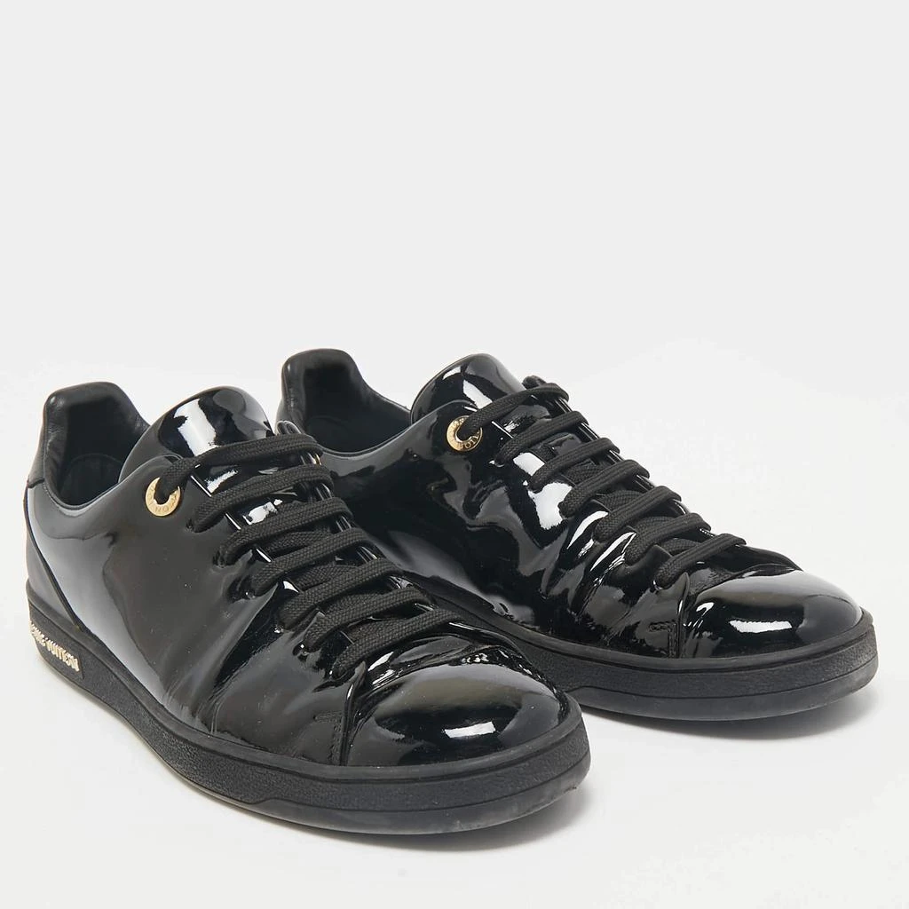 Louis Vuitton Louis Vuitton Black Patent Leather Frontrow Low Top Sneakers Size 38 4