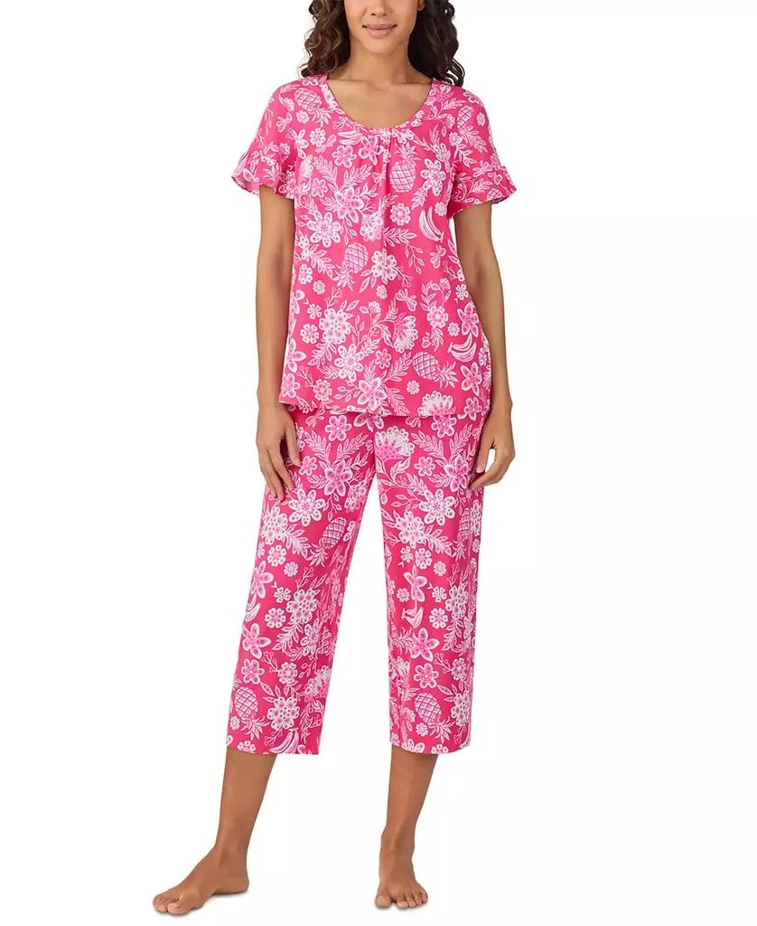 Cuddl Duds Women
s Short-Sleeve Cropped Pajama Set 1