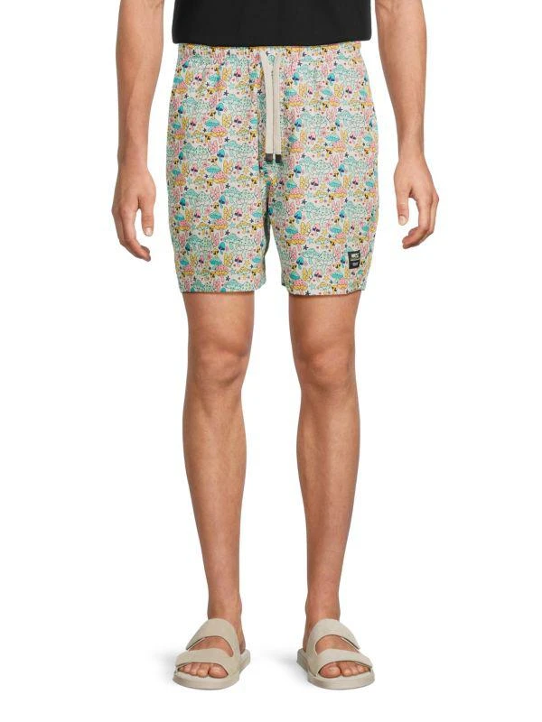 WeSC Austin Retro-Print Drawstring Shorts 1