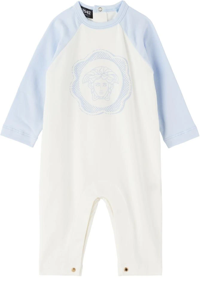 Versace Baby Blue 
Versace
 Logo Sleep Bodysuit 
Bib Set 2