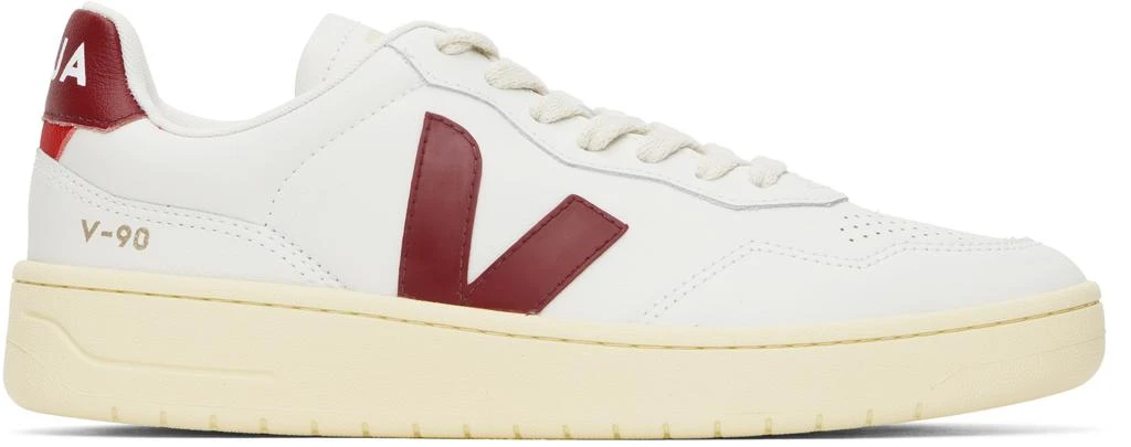 Veja White V-90 Leather Sneakers 1