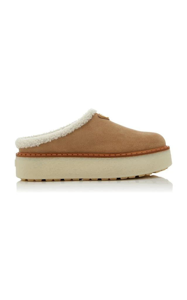 Prada Prada - Shearling Platform Mules - Tan - IT 41 - Moda Operandi 1