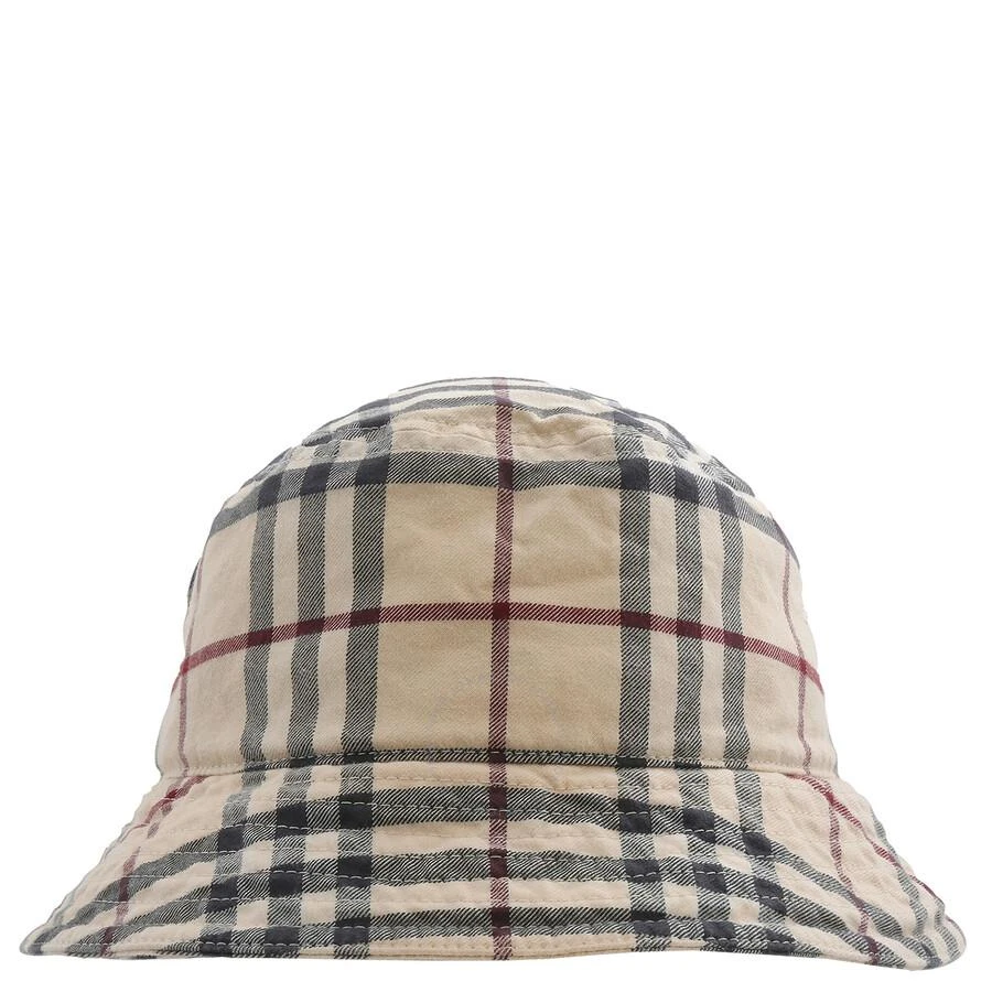 Burberry Stone Check Cotton Twill Woven Bucket Hat 1