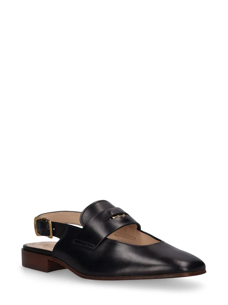 Tod's 10mm Penny Leather Slingback Shoes 5