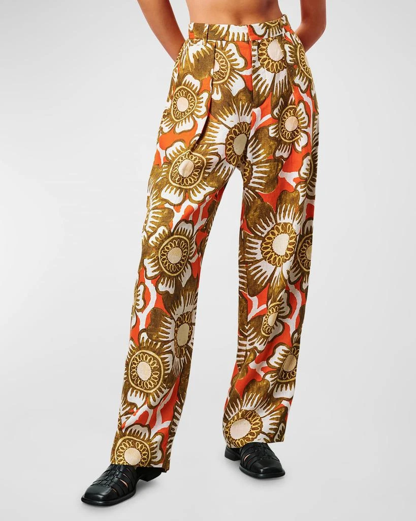 Mara Hoffman Marella Floral Hemp High-Rise Straight-Leg Pants 2