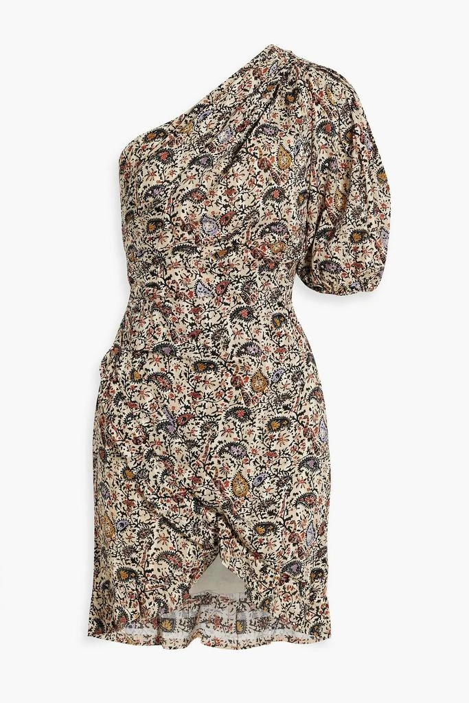Isabel Marant Étoile Esther one-sleeve gathered printed cotton mini dress 1