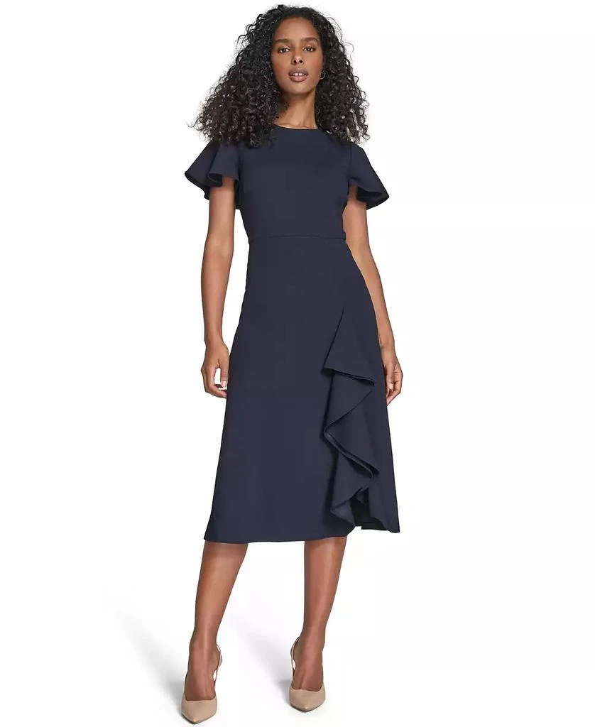 Calvin Klein Women's Flutter Sleeve Midi Dress