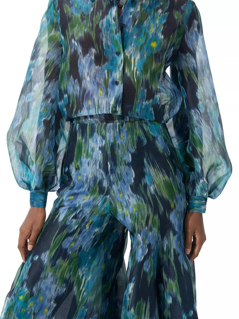Carolina Herrera Floral Silk Palazzo Pants 6