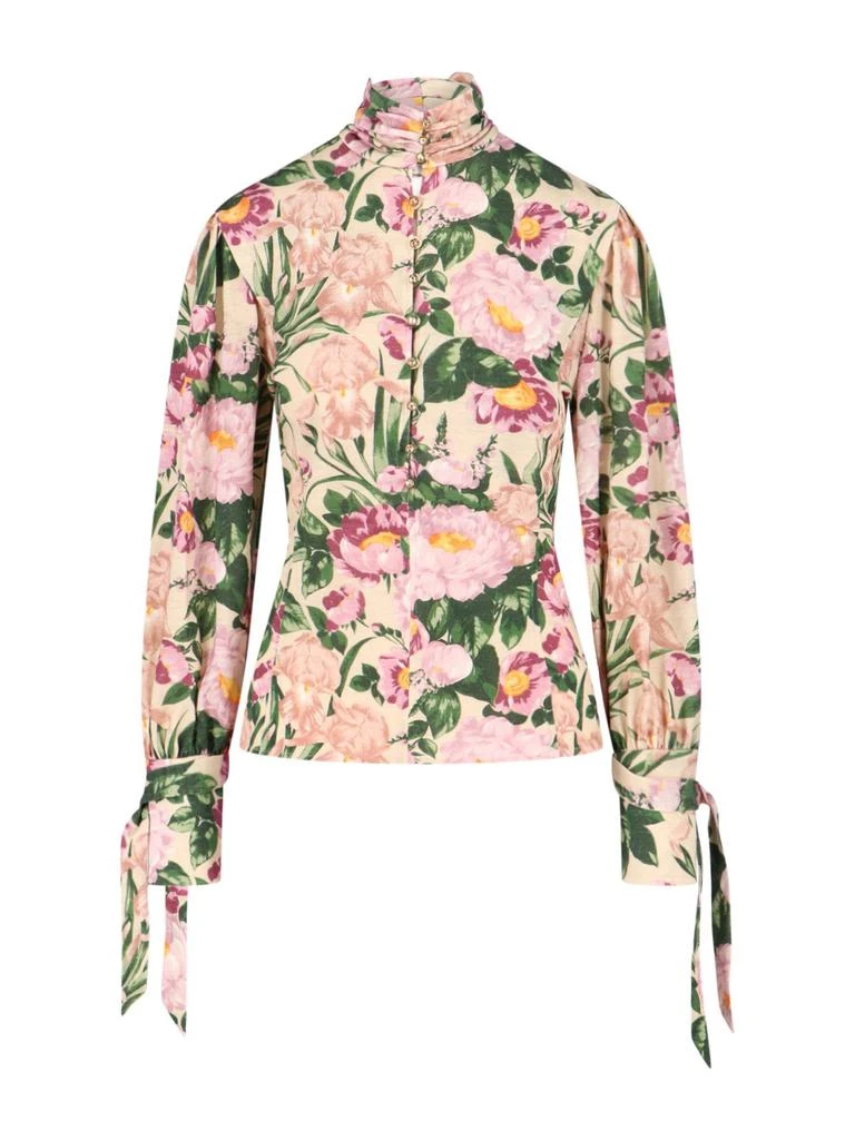 Chloé Chloé Floral Print Mock-Neck Top from Cettire