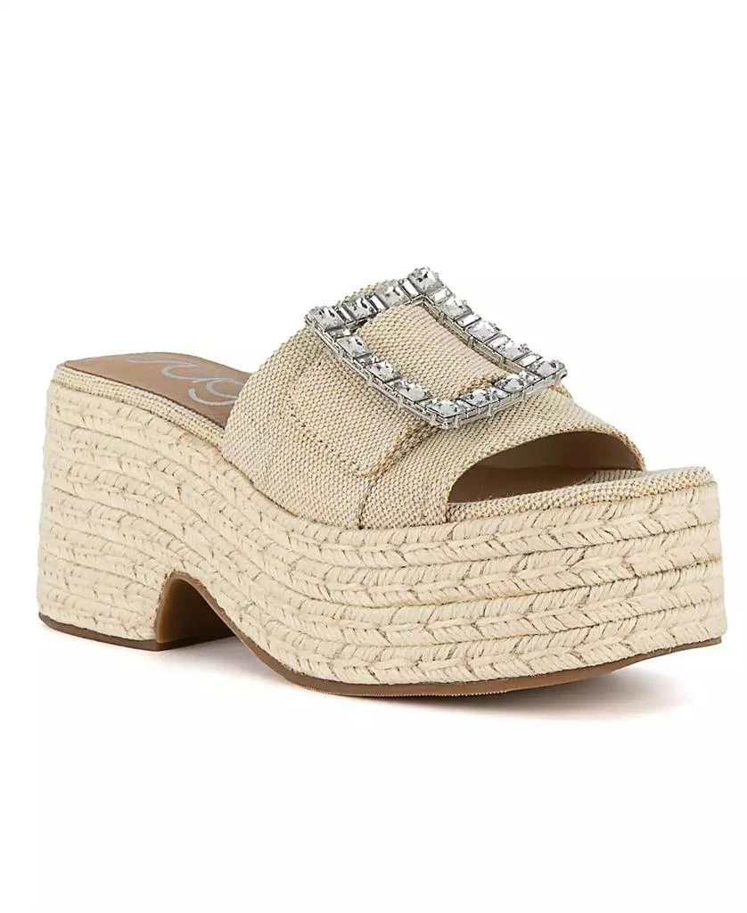 Sugar Women's Remote Embellished Buckle Espadrille Sandals 6
