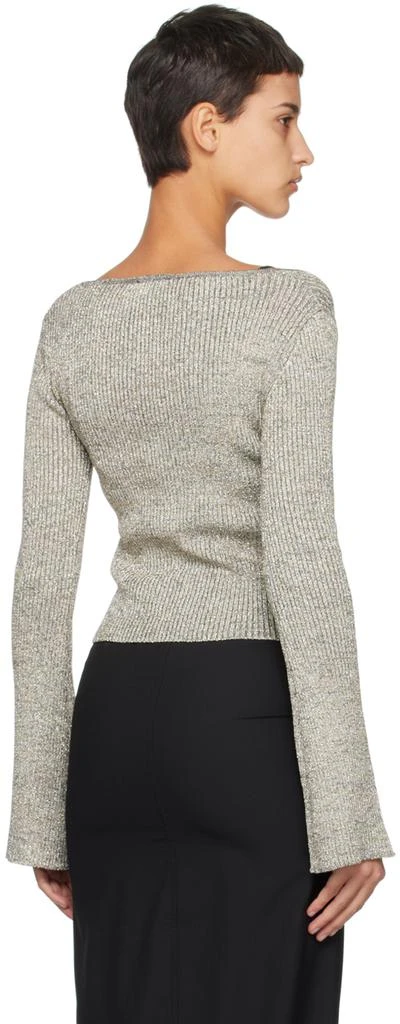 Ganni Silver Sparkle Rib Blouse 3