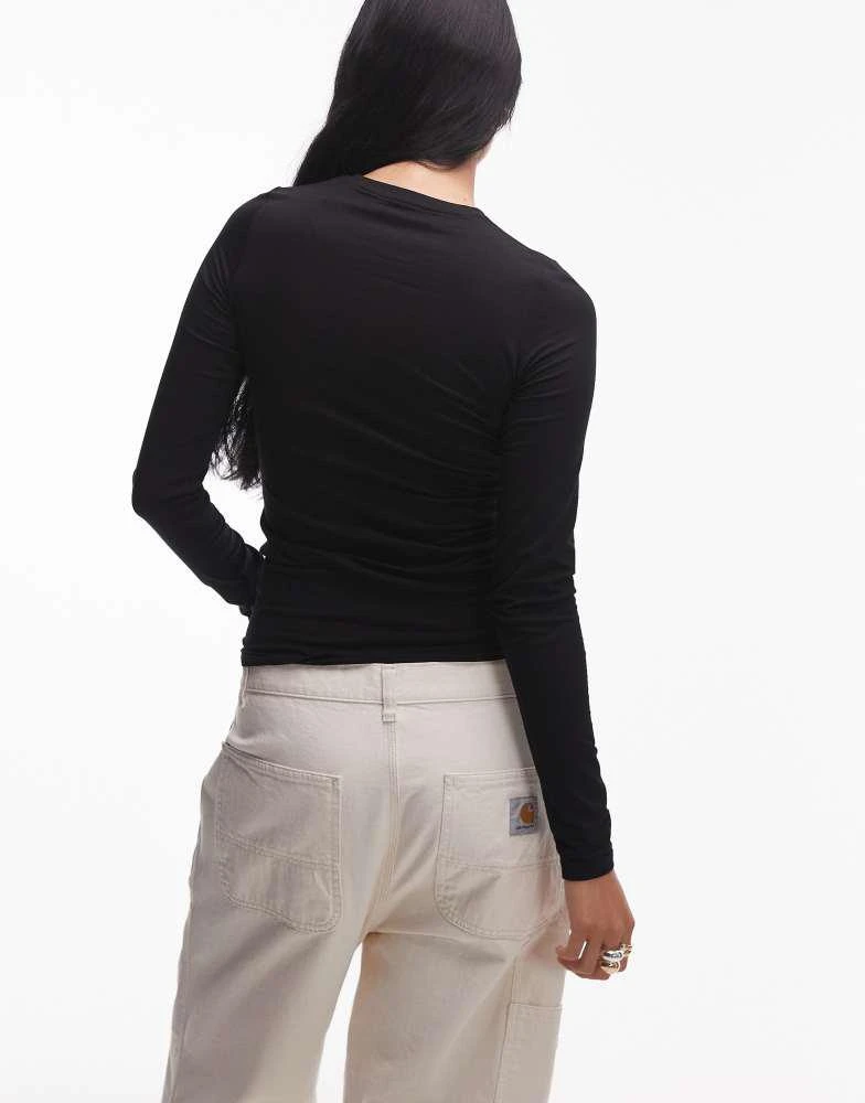 ARKET ARKET supersoft slim fit long sleeve top in black 4