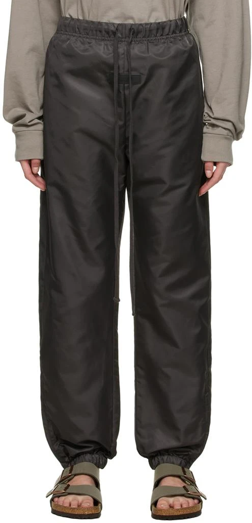 Essentials Black Nylon Track Pants 1
