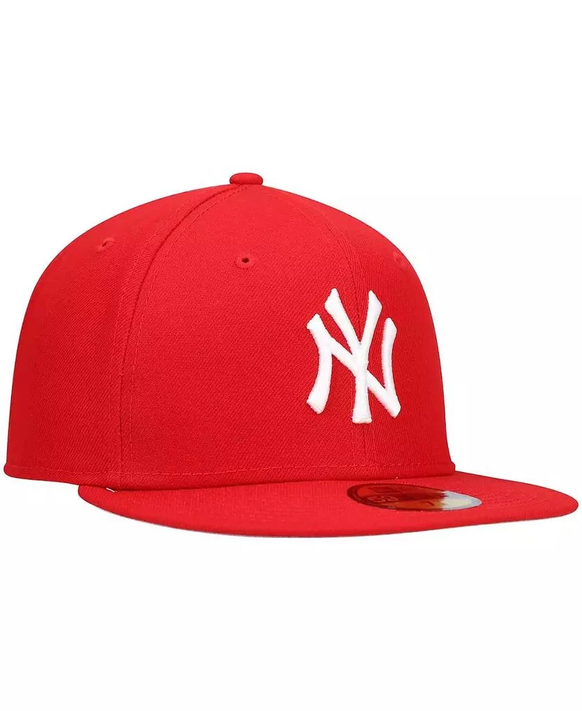 New Era Men's Red New York Yankees Logo White 59FIFTY Fitted Hat 3