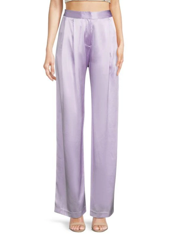 ADAM LIPPES Silk Charmeuse Wide Leg Pants 1