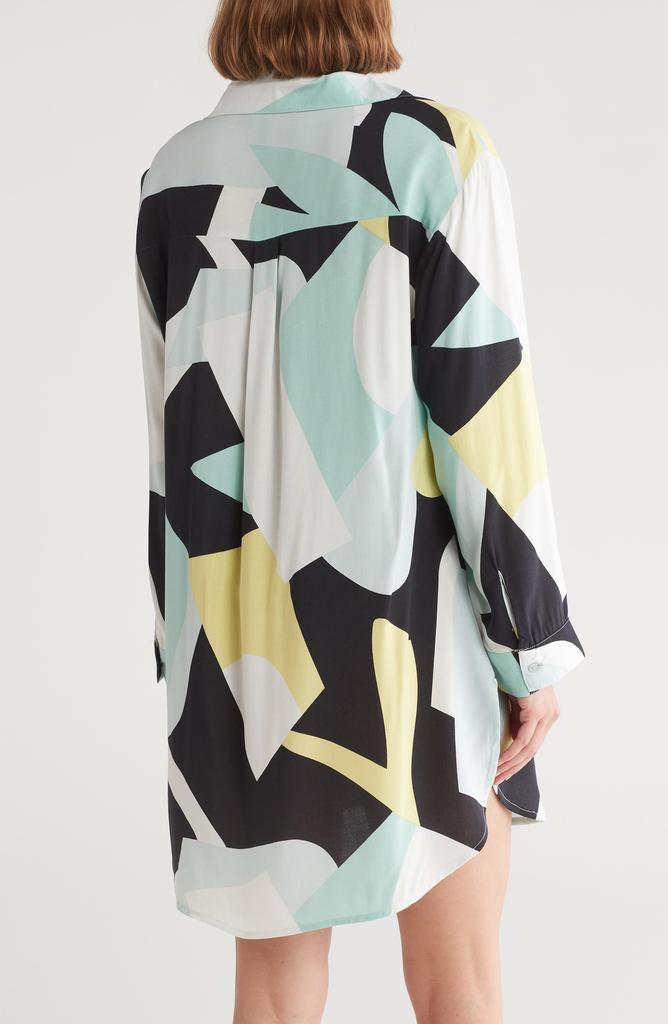 BOHO ME Floral Print Button-Up Cover-Up Shirt