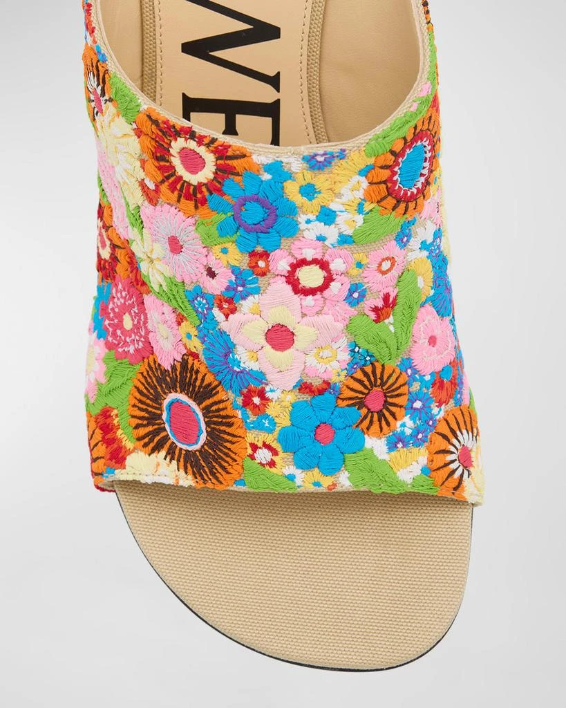 Loewe Calle Floral Embroidered Mule Sandals 7