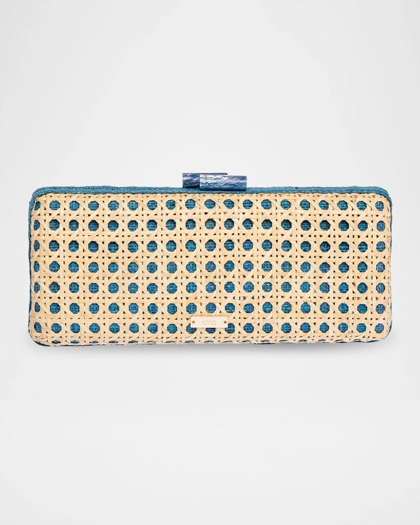 Rafe Alessandra Cutout Raffia Long Clutch Bag 3